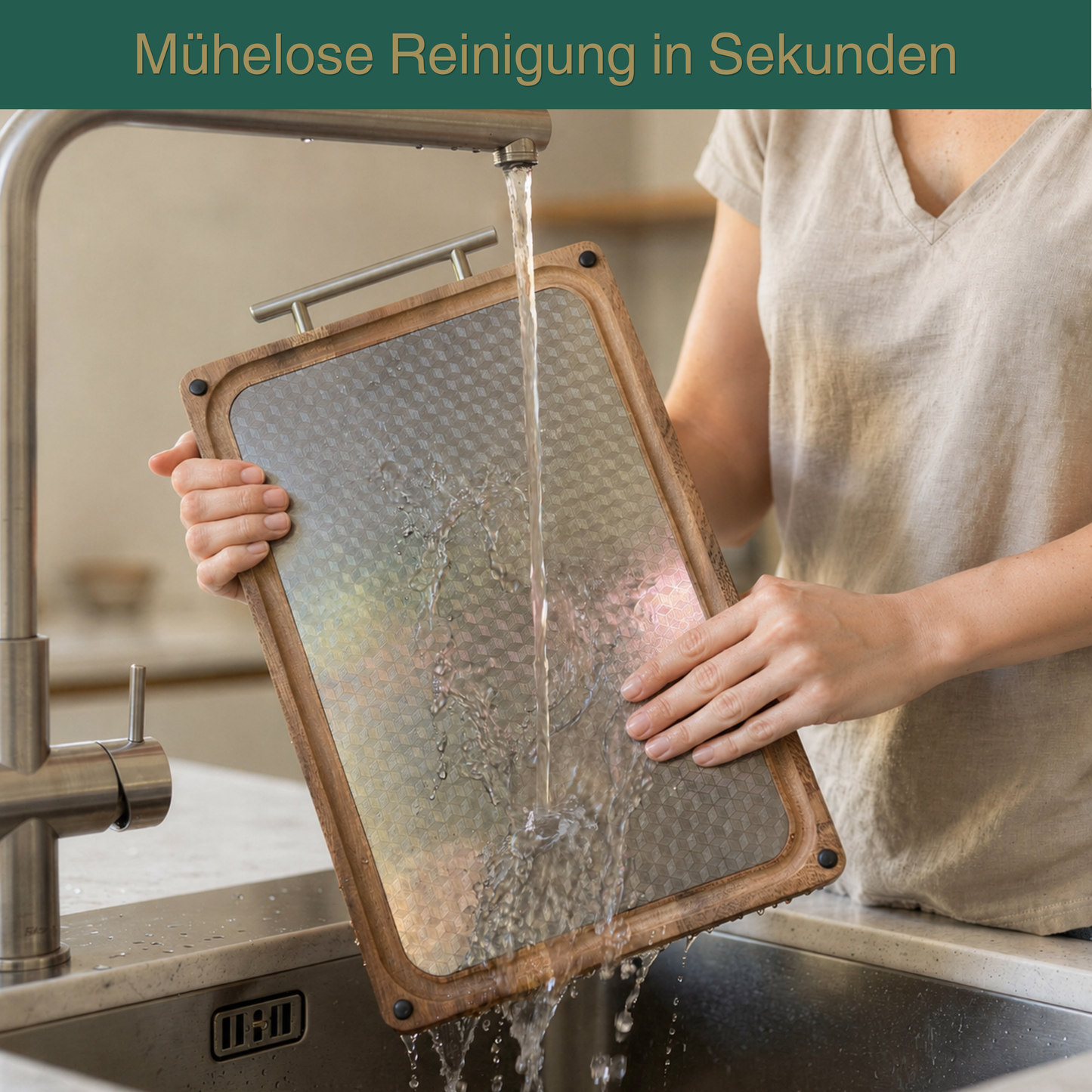 Habu Essentials Premium Schneidebrett aus Walnussholz & Edelstahl